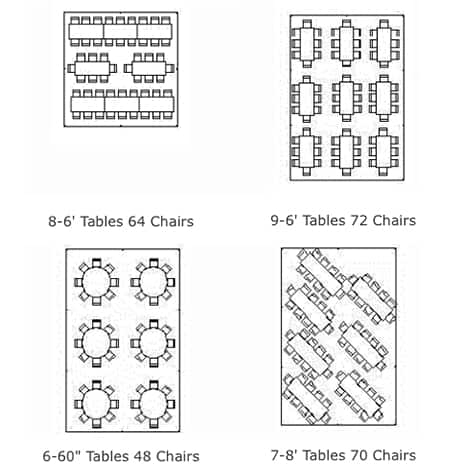 20x30 table seating layout Image of table rentals 20 x 30 Table Seating Layout