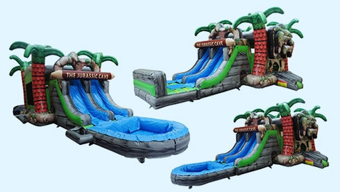 combo-bounce-house-and-water-slide-rentals---Jurassic-Cave Photo of Jurassic Cave Combo - Dry & Water slide rental inflatable