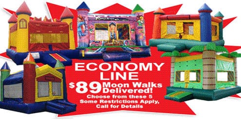 Economy Special on Bounce Houses and Moonwalks