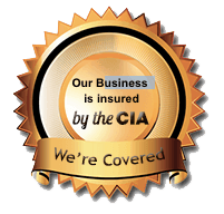 We are fully insured and bonded by CIA