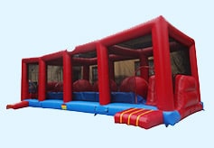 photo of the Wipeout inflatable obstacle course rental